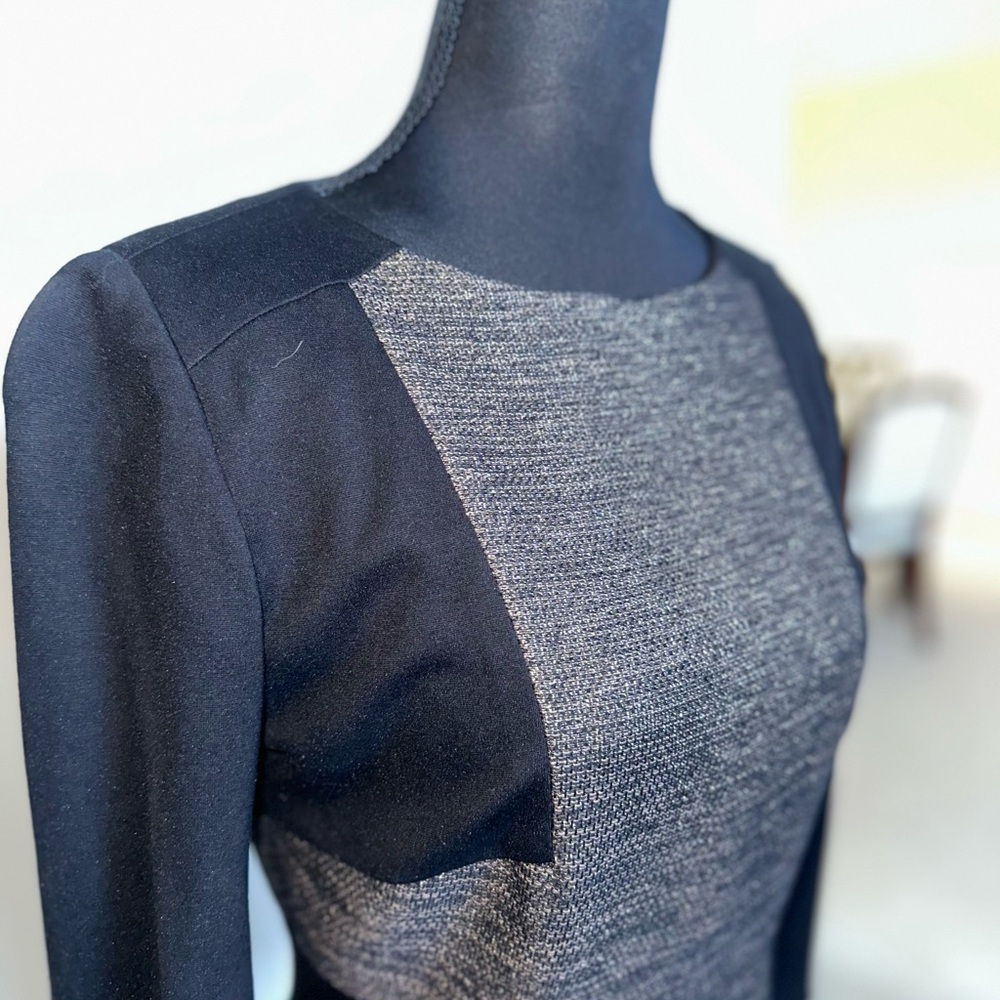 ANTONIO MELANI Black and Bronze Long Sleeve Dress